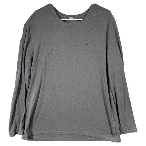 Michael Kors MK Gray Embroidered Logo Long Sleeve Sweatshirt Pullover Men's L - Picture 1 of 6